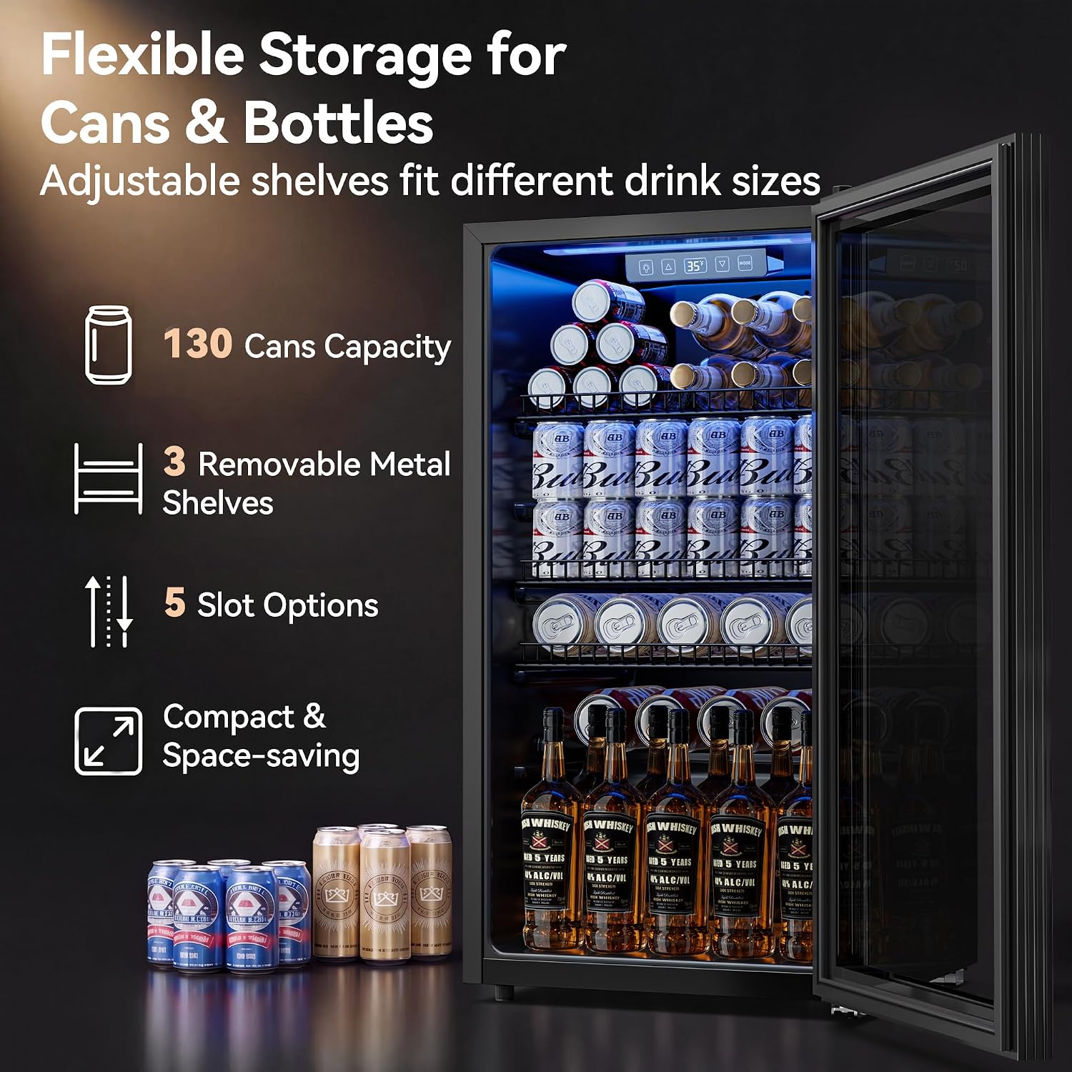 Wine Beer Mini Fridge - Мини-холодильник для напитков на 130 банок