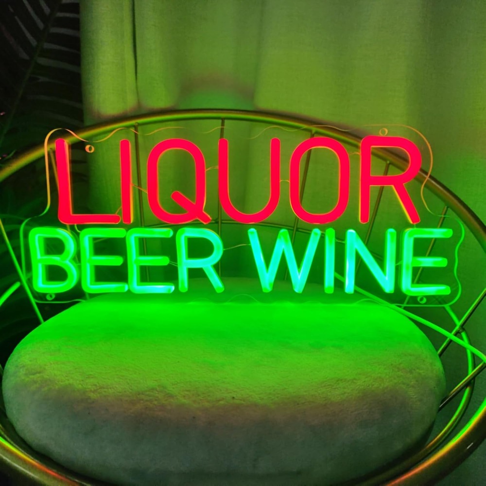 Светодиодная неоновая вывеска  – обзор и цена Wine Beer Whiskey Year