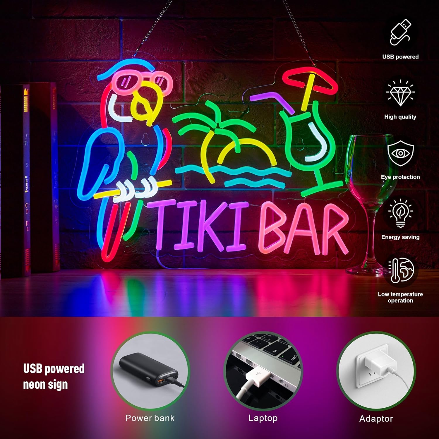 Неоновая вывеска Tiki Bar Parr – обзор и цена Beer & Wine Grab